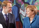 Jens Weidmann és Angela Merkel. Nincsenek egy hullámhosszon.  Fotó: AFP