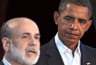 Ben Bernanke, a Fed kormányzója és Barack Obama amerikai elnök. Politikai kereszttűzben a jegybank Fotó: JEWEL SAMAD, GETTY IMAGES