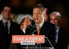 Orbán Viktor a választások éjszakáján. Gyors kormányalakítás várható Fotó: EUROPRESS/AFP